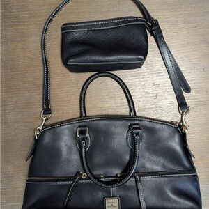 Dooney & Bourke Black Leather Satchel with Wallet